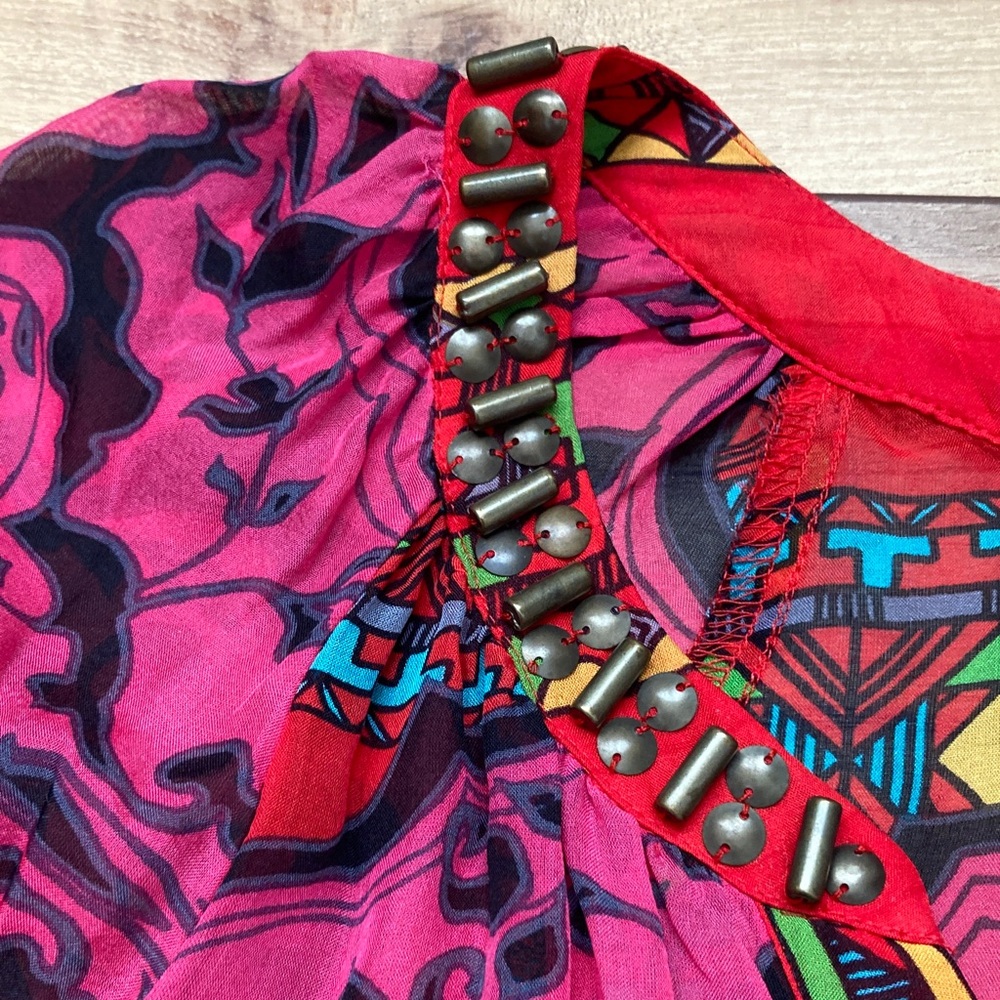 Hale Bob Boho Silk Blouse - Picture 7 of 8